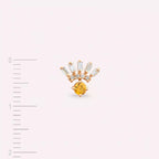 Dawn Yellow Sapphire and Baguette Diamond Rose Gold Single Earring