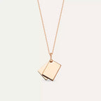 Envelope Orange Sapphire Rose Gold Necklace