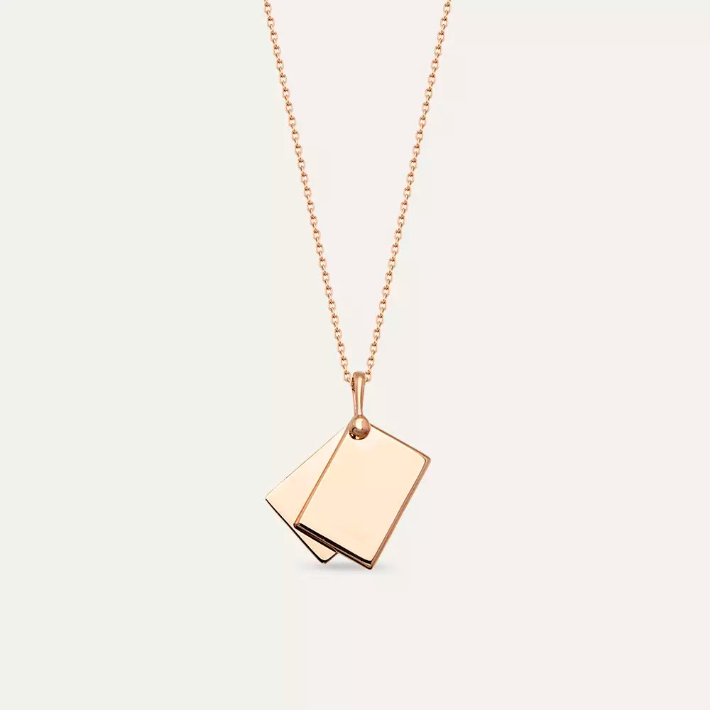 Envelope Orange Sapphire Rose Gold Necklace