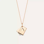 Envelope Yellow Sapphire Rose Gold Necklace