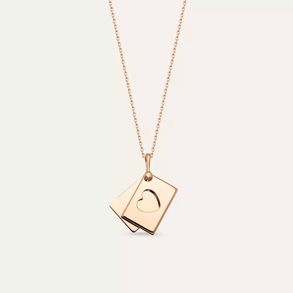 Envelope Yellow Sapphire Rose Gold Necklace