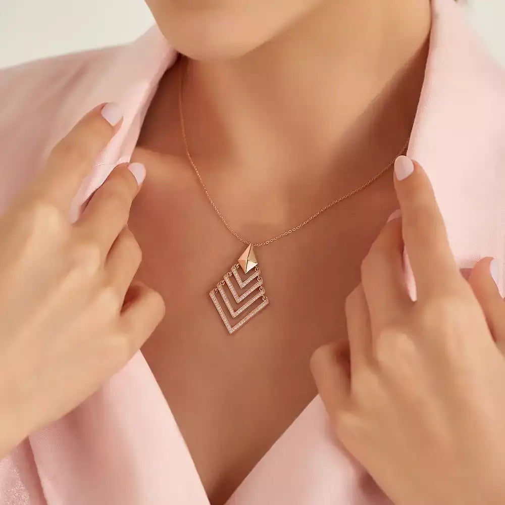 Erel Diamond Rose Gold Necklace