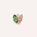 Erisa Green Safir ve Brown Pırlanta Taşlı Rose Altın Piercing