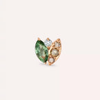 Erisa Green Safir ve Brown Pırlanta Taşlı Rose Altın Piercing