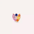 Erisa Multicolor Safir Taşlı Rose Altın Piercing