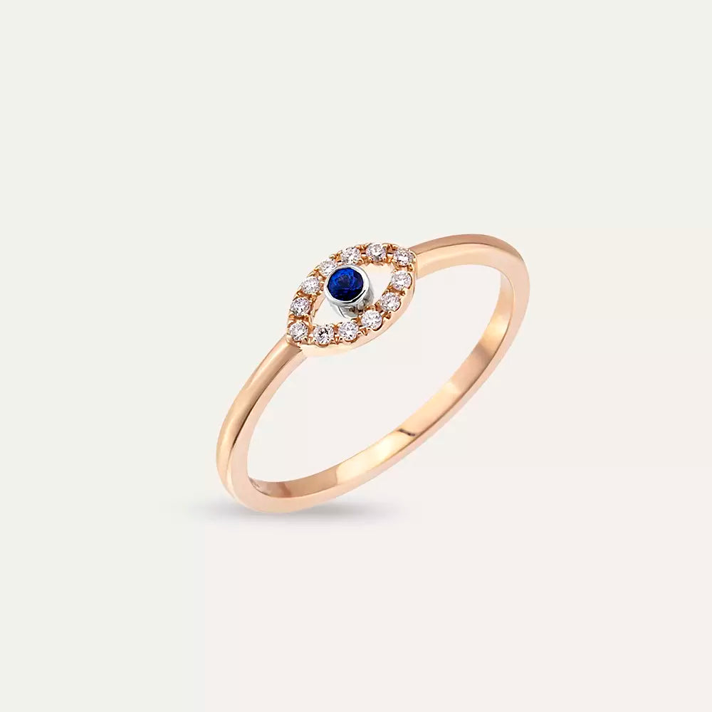Soul Sapphire and Diamond Rose Gold Ring