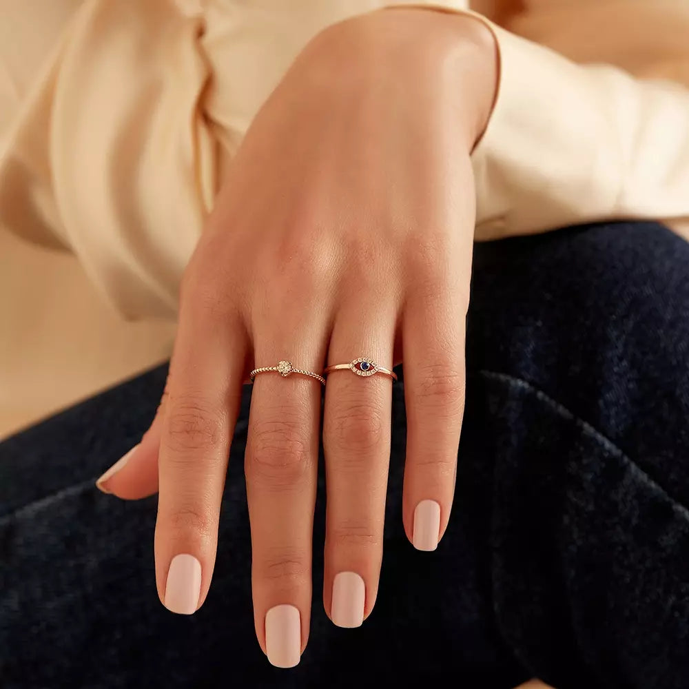 Soul Sapphire and Diamond Rose Gold Ring
