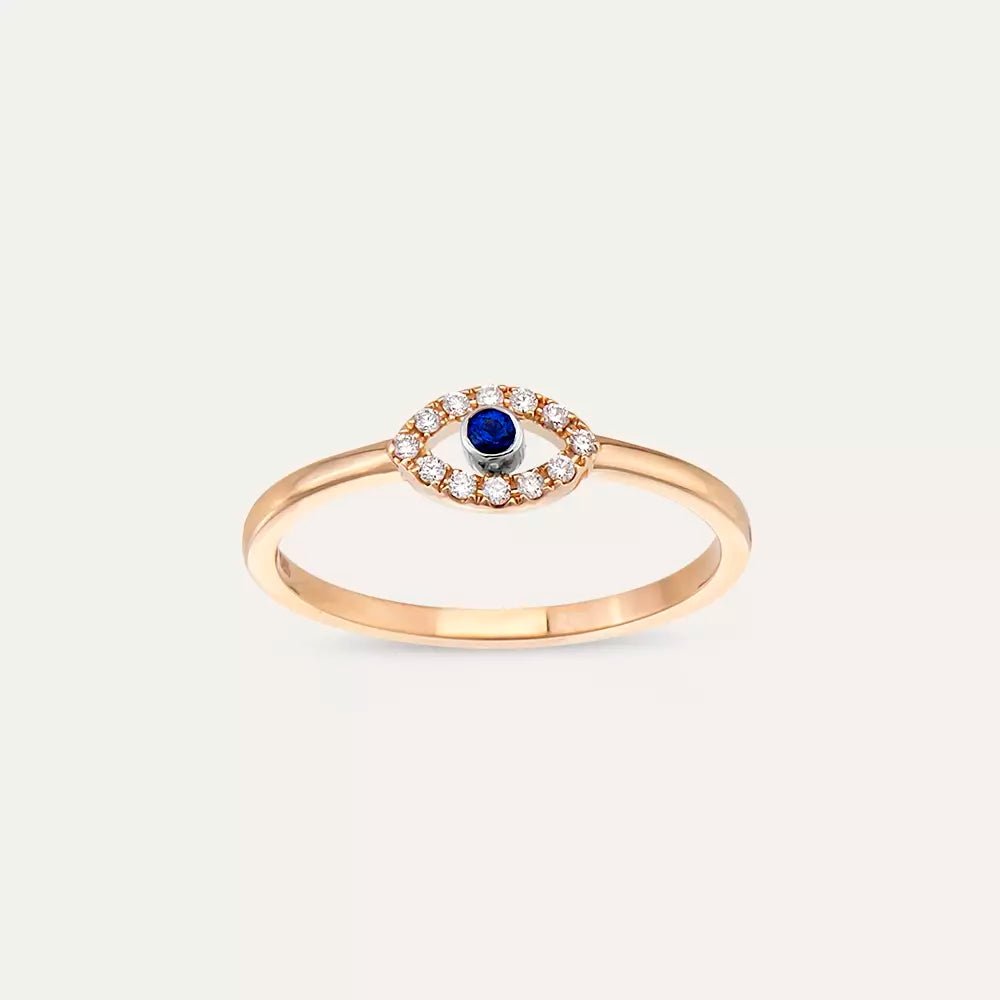 Soul Sapphire and Diamond Rose Gold Ring