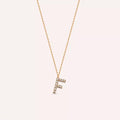F Harf 0.07 CT Pırlanta Taşlı Rose Altın Kolye