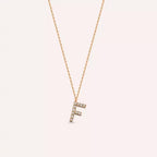 F Harf 0.07 CT Pırlanta Taşlı Rose Altın Kolye