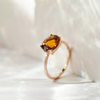 Fall Citrine and Diamond Rose Gold Ring