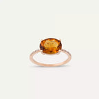 Fall Citrine and Diamond Rose Gold Ring