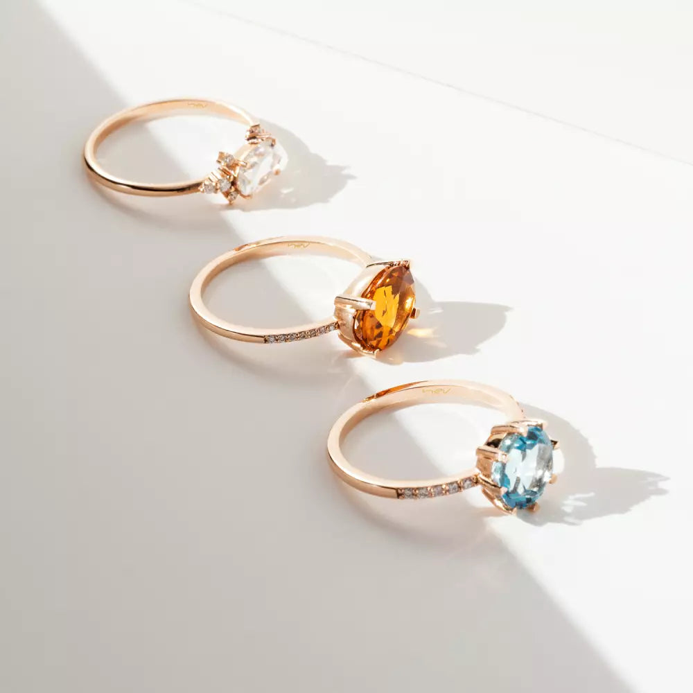 Fall Citrine and Diamond Rose Gold Ring