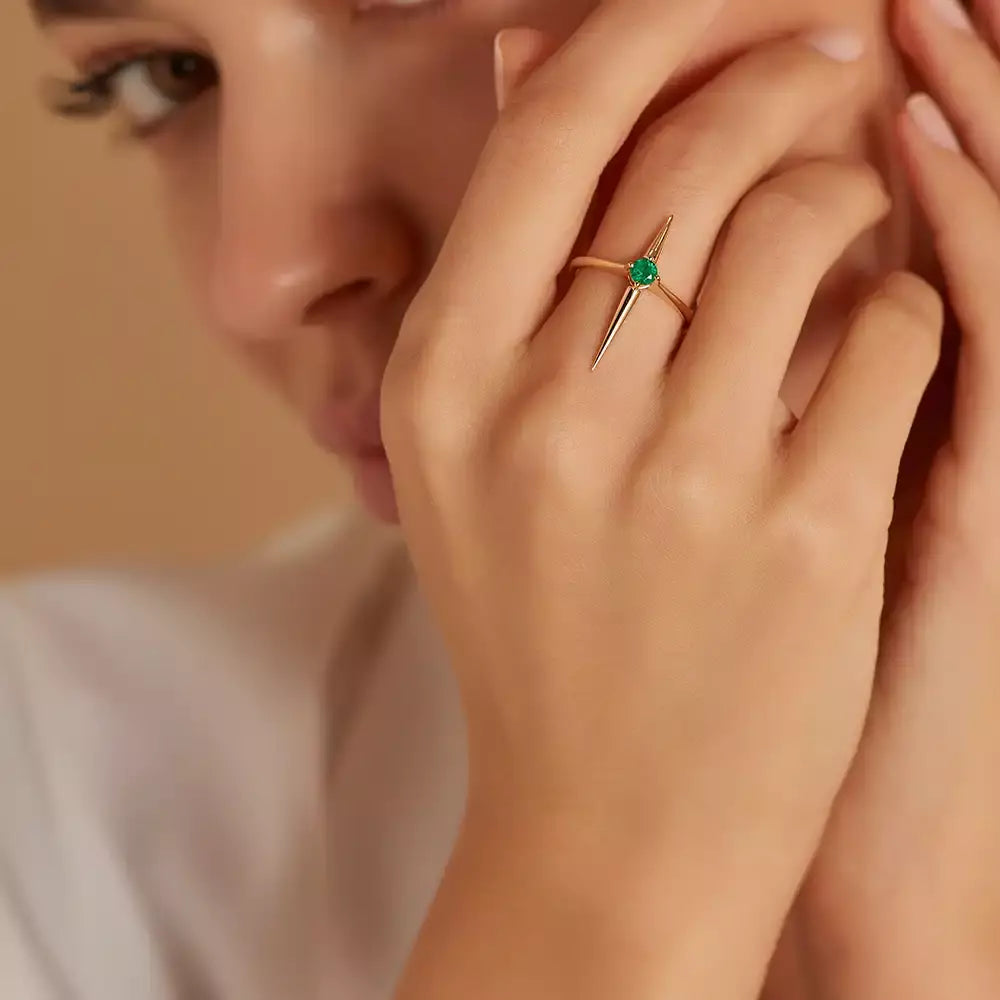 Filo 0.19 CT Emerald Rose Gold Ring
