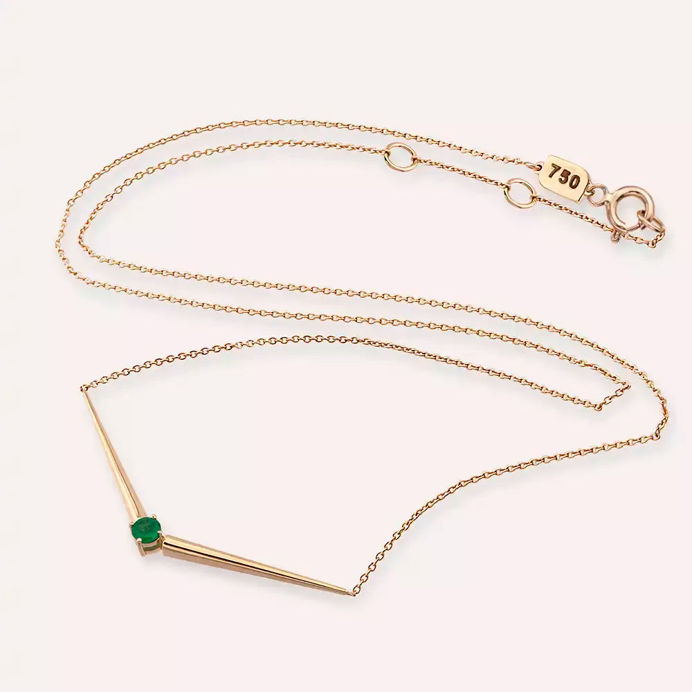 Filo Emerald Rose Gold Necklace