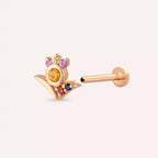 Flair Multicolor Safir Taşlı Rose Altın Piercing