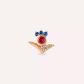 Flair Pırlanta ve Multicolor Safir Taşlı Rose Altın Piercing