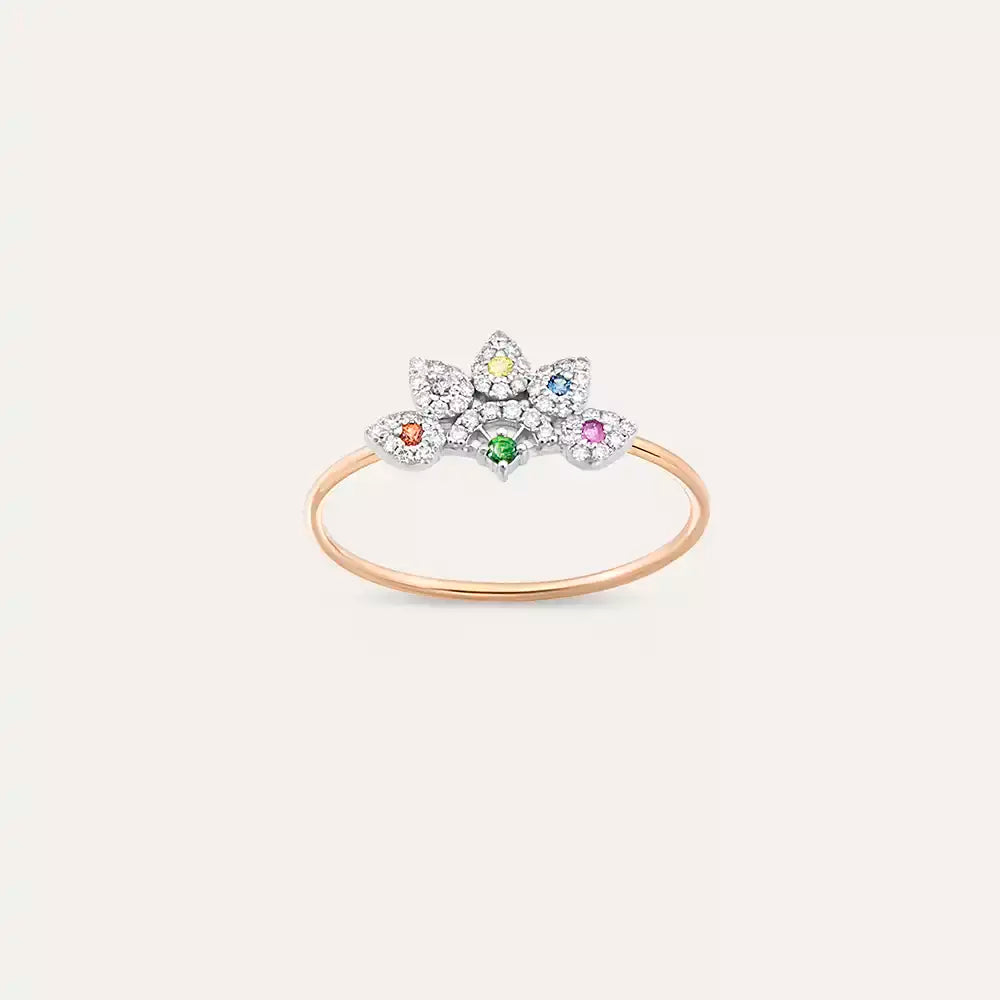 Sparkle 0.25 CT Multicolor Sapphire and Diamond Ring