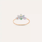 Sparkle 0.25 CT Multicolor Sapphire and Diamond Ring