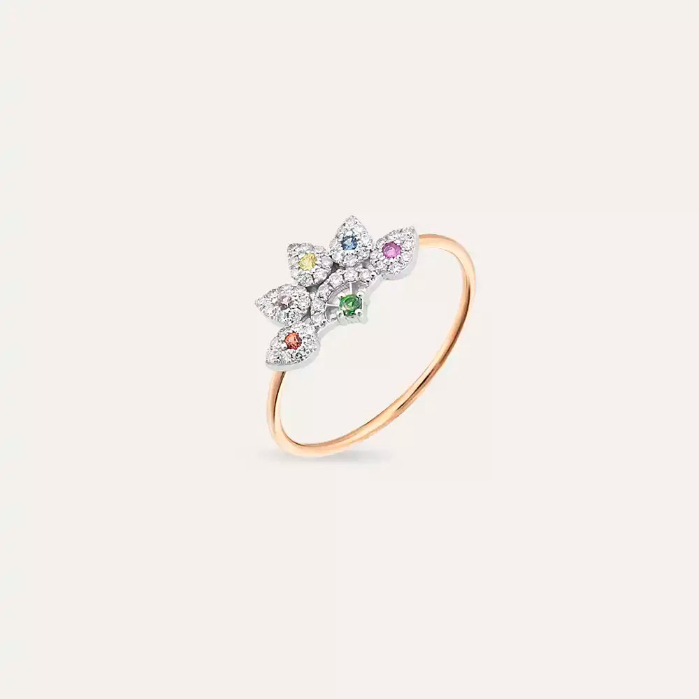 Sparkle 0.25 CT Multicolor Sapphire and Diamond Ring