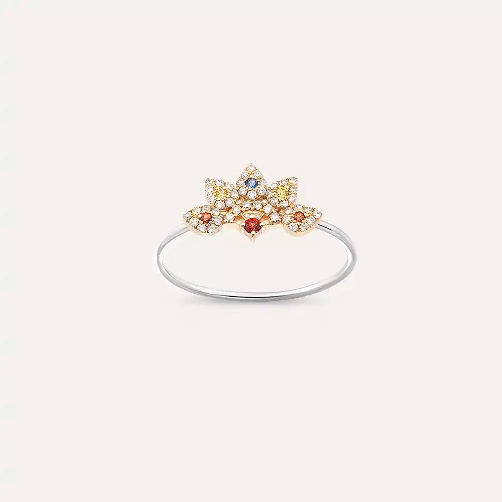 Sparkle 0.25 CT Multicolor Sapphire and Diamond Ring