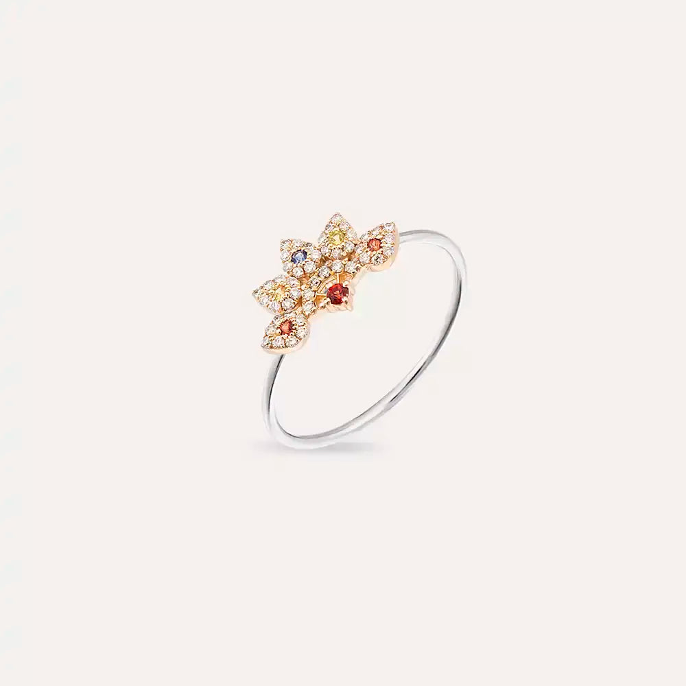 Sparkle 0.25 CT Multicolor Sapphire and Diamond Ring