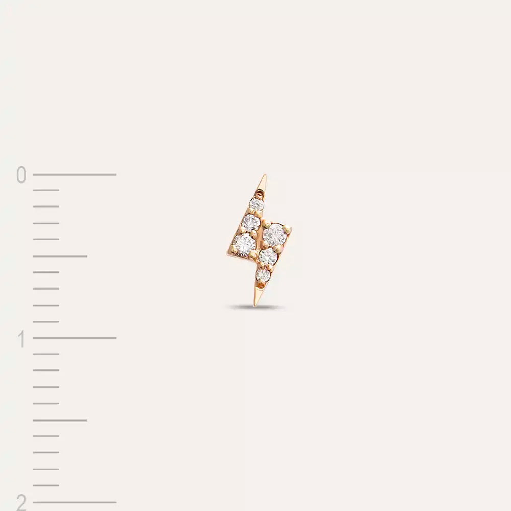 Bolt 0.06 CT Diamond Rose Gold Single Earring
