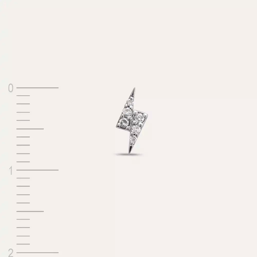 Bolt Diamond White Gold Single Earring