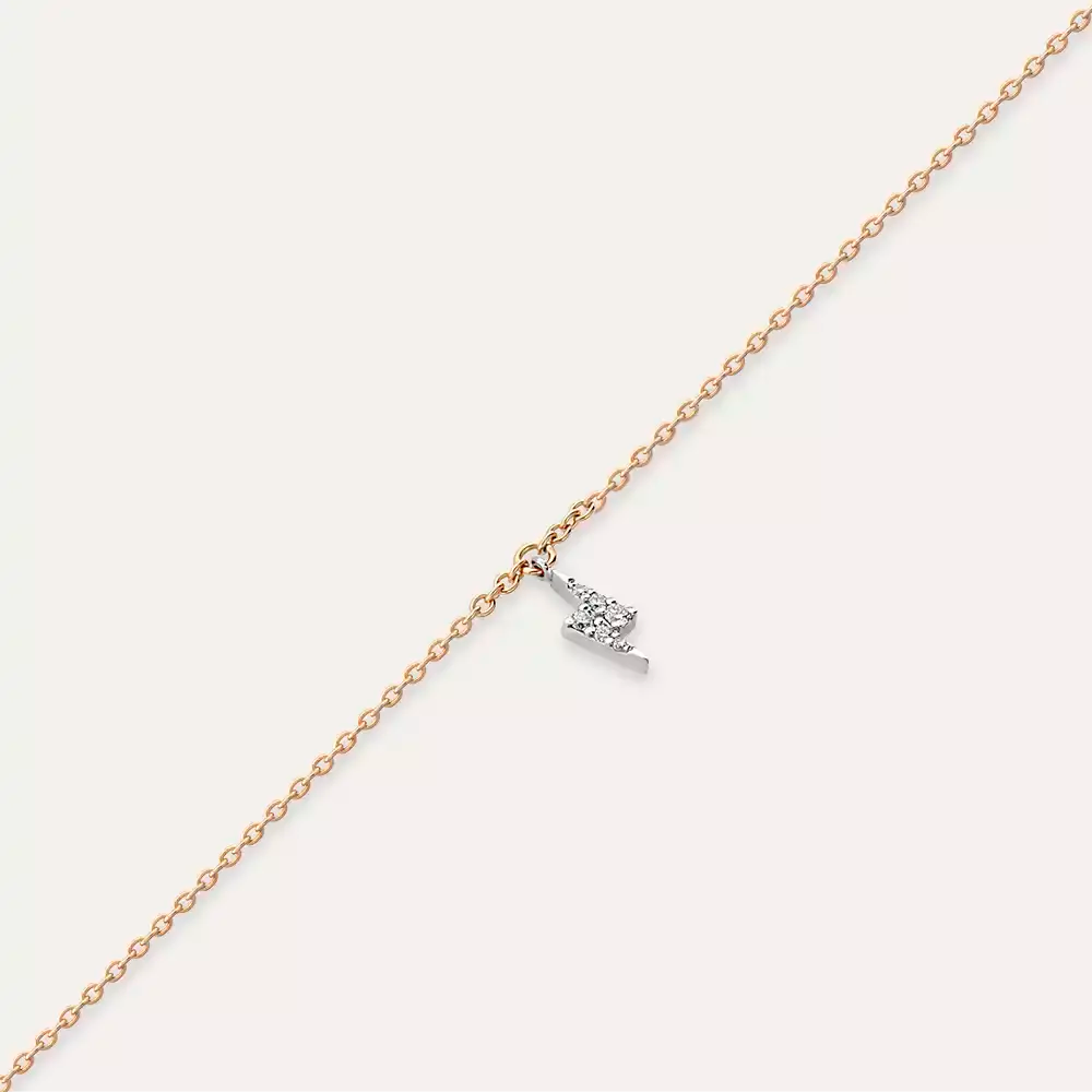 Bolt Diamond Rose Gold Anklet