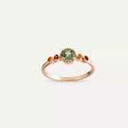 Fleshy 0.65 CT Multi-Color Sapphire Rose Gold Ring
