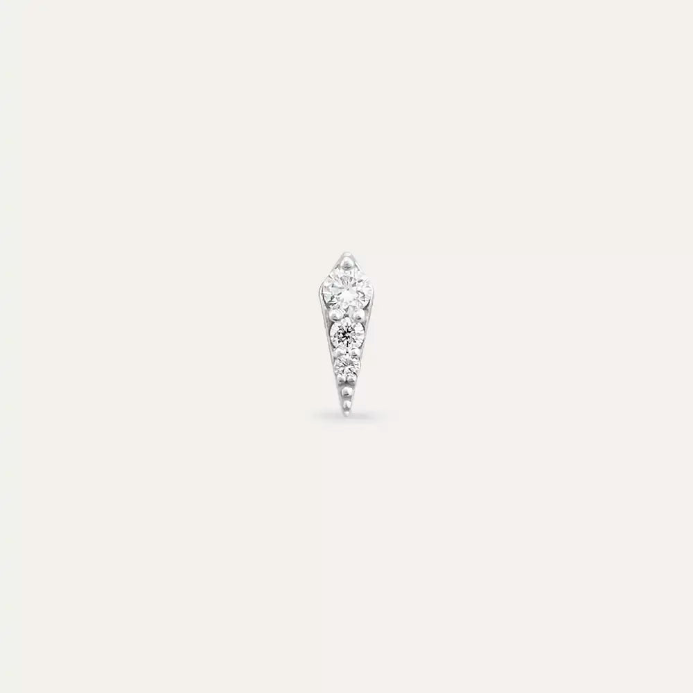 Flon Diamond White Gold Mini Single Earring