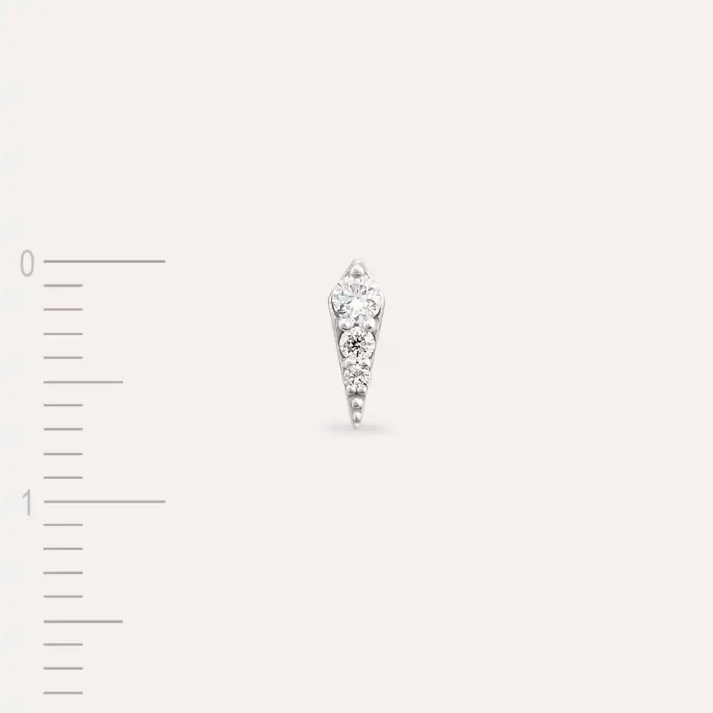 Flon Diamond White Gold Mini Single Earring