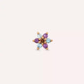 Florin Ametist ve Aquamarin Taşlı Rose Altın Piercing