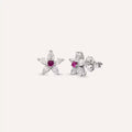 Fiore Pink Sapphire and Diamond White Gold Earrings