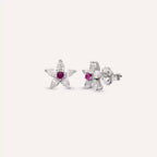 Fiore Pink Sapphire and Diamond White Gold Earrings