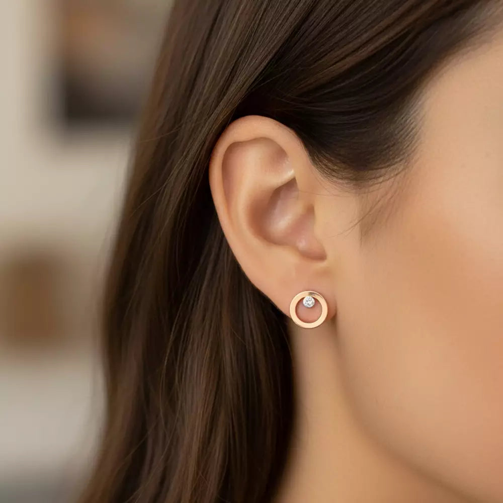 Focus Diamond Rose Gold Single Earring