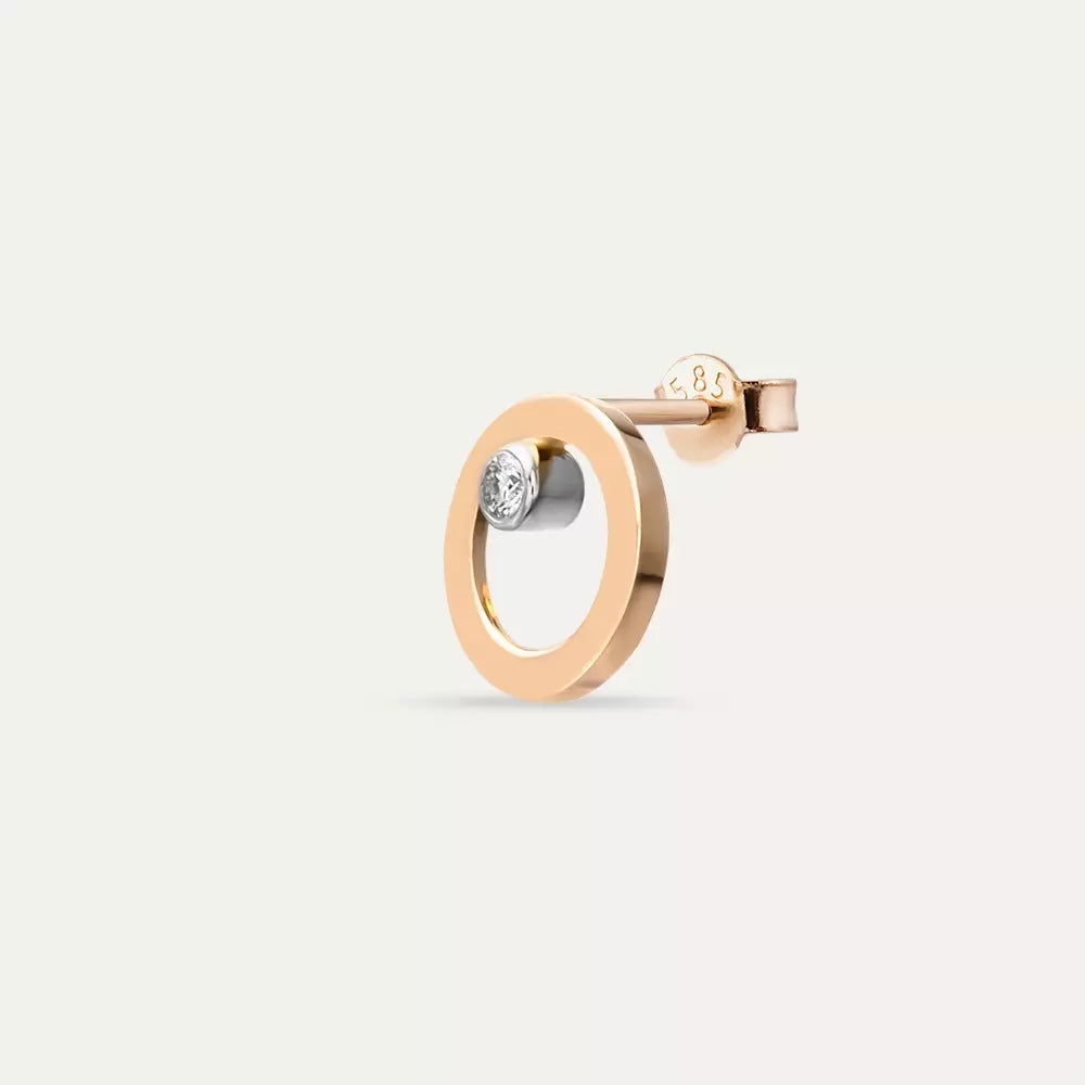 Focus Diamond Rose Gold Single Earring