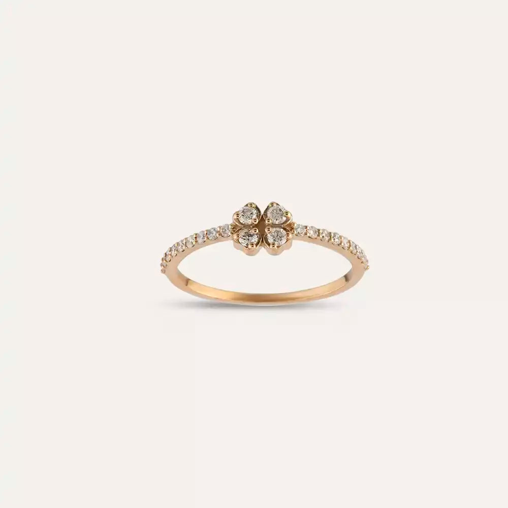 Clover Diamond Rose Gold Clover Ring