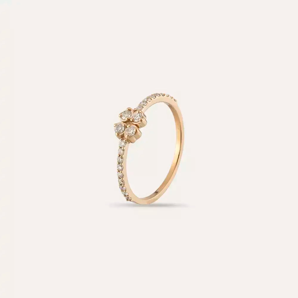 Clover Diamond Rose Gold Clover Ring