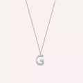 G Letter 0.07 CT Diamond White Gold Necklace