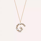 G Initial 0.75 CT Diamond Rose Gold Necklace