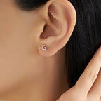 G Harf Pırlanta Taşlı Beyaz Altın Piercing