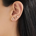 G Harf Pırlanta Taşlı Rose Altın Piercing