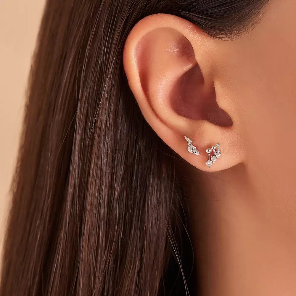 Lisa Diamond White Gold Single Earring