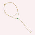 Gemma Oval Cut Emerald and Diamond Yellow Gold Hand Chain