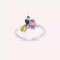 Moxie 1.04 CT Multicolor Sapphire White Gold Ring