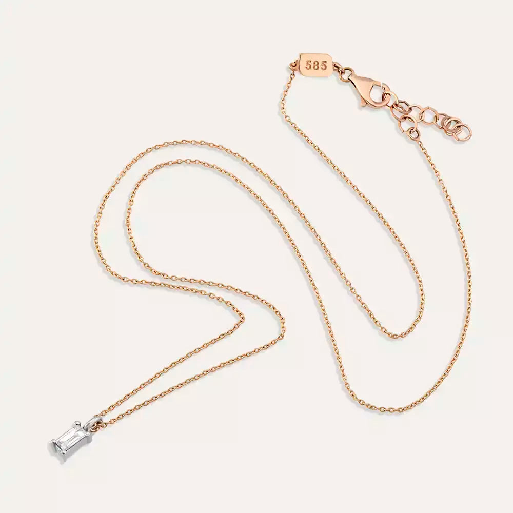 Gia Diamond Rose Gold Necklace