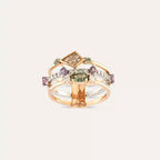 Pastel 0.98 CT Multi-Color Sapphire and Diamond Ring