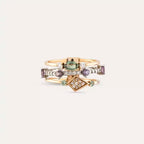 Pastel 0.98 CT Multicolor Safir ve Pırlanta Taşlı Yüzük