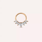 Gleam Pırlanta Taşlı Rose Altın Halka Piercing